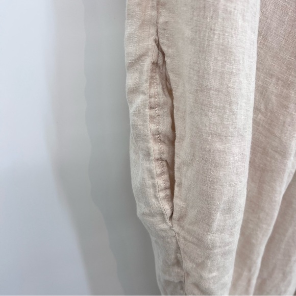 Black Crane pleated cocoon linen midi Dress S - Picture 5 of 9